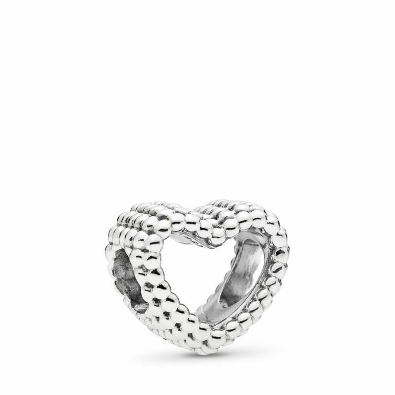 Pandora Beaded Heart Charm Silver Egypt IV1742890